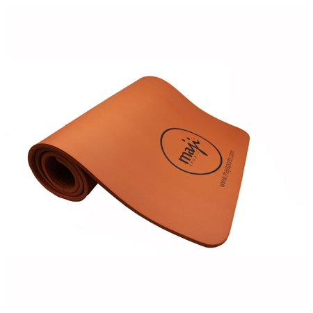 NBR Exercise Mat - 10mm Thick Yoga Mat for Pilates Fitness & Home Workouts - Non-Slip Eco-Friendly Rubber Mat with Carry Strap