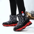 thumbnail image 3 of Girls Boys Mid Calf Snow Boots Waterproof Platform Non Slip Furry Lined Outdoor Winter Warm Walking Shoes, 3 of 8