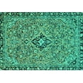 thumbnail image 1 of Ahgly Company Machine Washable Indoor Rectangle Abstract Turquoise Blue Modern Area Rugs, 4' x 6', 1 of 4
