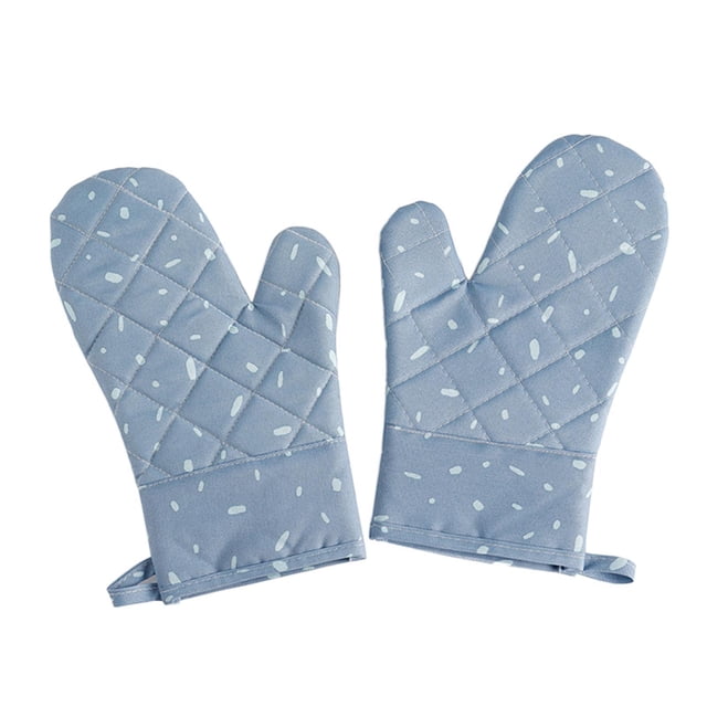 2 guantes de cocina antideslizantes con aislamiento térmico y antiescaldaduras para horno. Azul