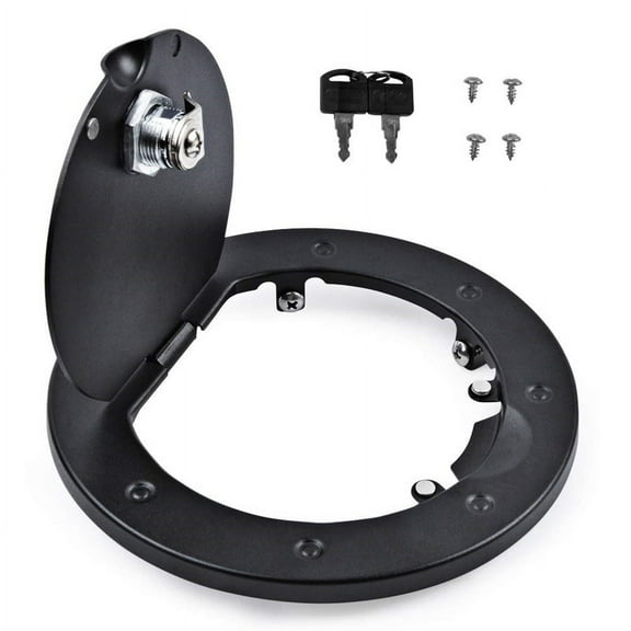 Black Gas Tank Cap Locking Fuel Filler Door Cover For Jeep Wrangler JK 2007-2018