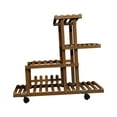 thumbnail image 4 of DOLITY Wooden Plant Stand Flower Pot Holder Space Saving Flowerpot Organizer Rack for With Wheels, 4 of 9