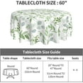 thumbnail image 6 of Spring Floral Teal Sage Green Tablecloth Round 60 Inch Watercolor Eucalyptus Leaf Round Table Cloth Wrinkle Resistant Washable Table Cover for Kitchen Dining Room Holiday Party Picnic Patio, 6 of 6
