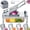 4 Blade, variant on All-in-1 Vegetable Chopper with 8 Blades - Mandoline Slicer-Pro Food Chopper with Container - Veggie Salad Onion Chopper - Potato Dicer French Fry Cutter - Cheese Grater - Stainless Steel material