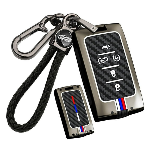 5-Button Key Fob Holder Fit for Jeep Grand Cherokee L 2021-up Metal Key Housing Silicone Car Key Cover for Grand Cherokee Grand Wagoneer 2022-up,Full Protection Key Bag