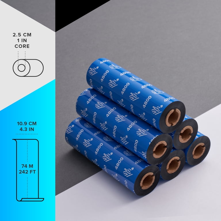 Zebra Standard Black Wax Ribbon for Thermal Transfer Printers