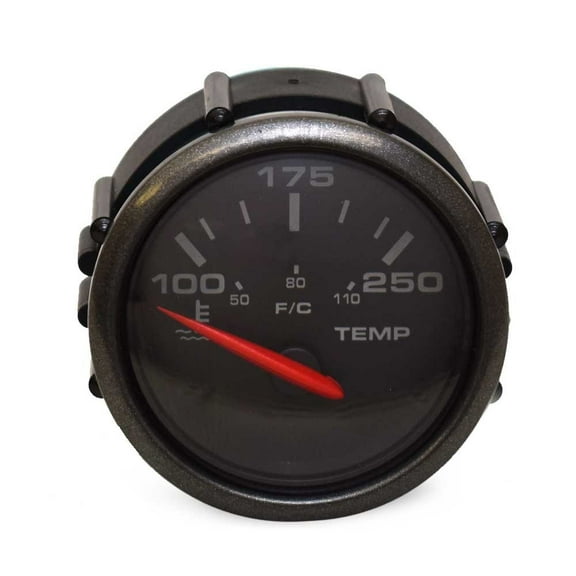 Faria Boat Temperature Gauge GP7844A | 2 Inch Moonstone Black