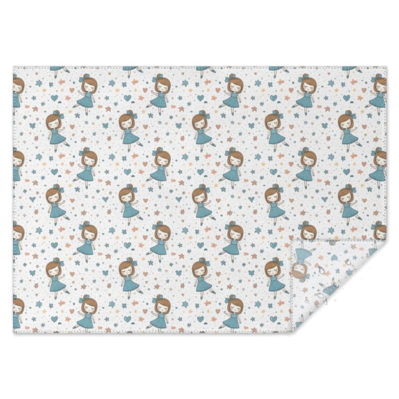 White Girl Dance Pattern Rectangle Tablecloth 60"x84",Waterproof Polyester Rectangle Table Cloth, Wipeable Spillproof Polyester Tablecloth for Dining, Camping, Indoor and Outdoor