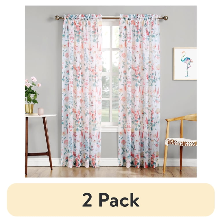 Mainstays Marjorie Sheer Voile Rod Pocket Curtain Panel (2-Pack) photo 1