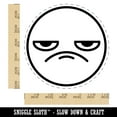 thumbnail image 2 of Kawaii Cute Grumpy Meh Face Self-Inking Rubber Stamp Ink Stamper - Blue Ink - Large 1-1/2 Inch, 2 of 7