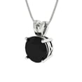 thumbnail image 2 of Clara Pucci 14K White Solid Hypoallergenic Gold 2.5Ct Natural Onyx Round Brilliant Cut Solitaire Designer Necklace Pendant For July, 2 of 6