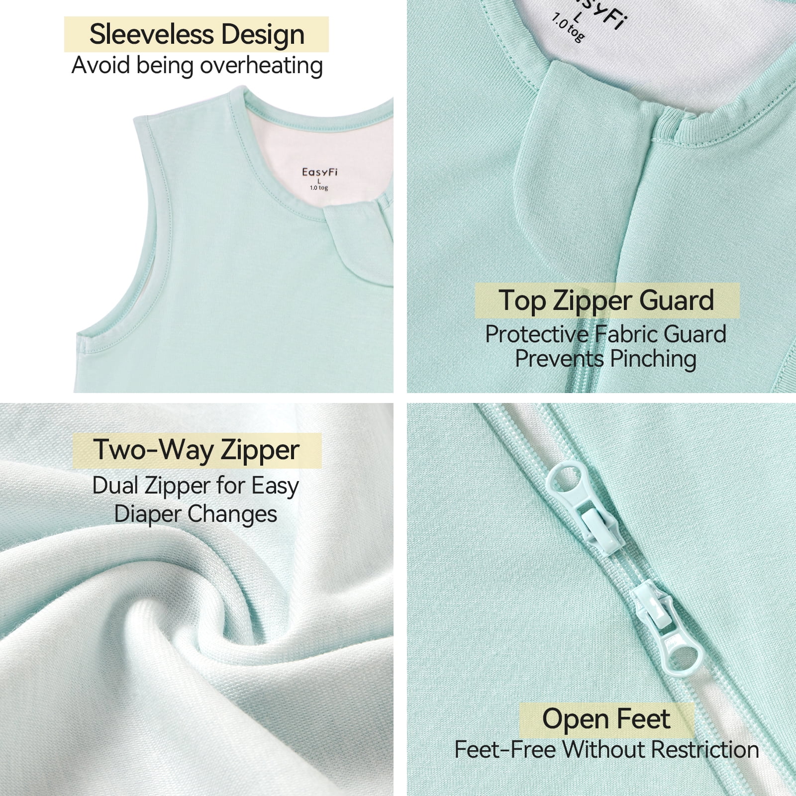 0.5 Tog Summer Baby Sleep Sack with Feet 2t-3t Months Lightweight Rayon Made From Bamboo Sleeping Bag with Legs 24-36 Months
