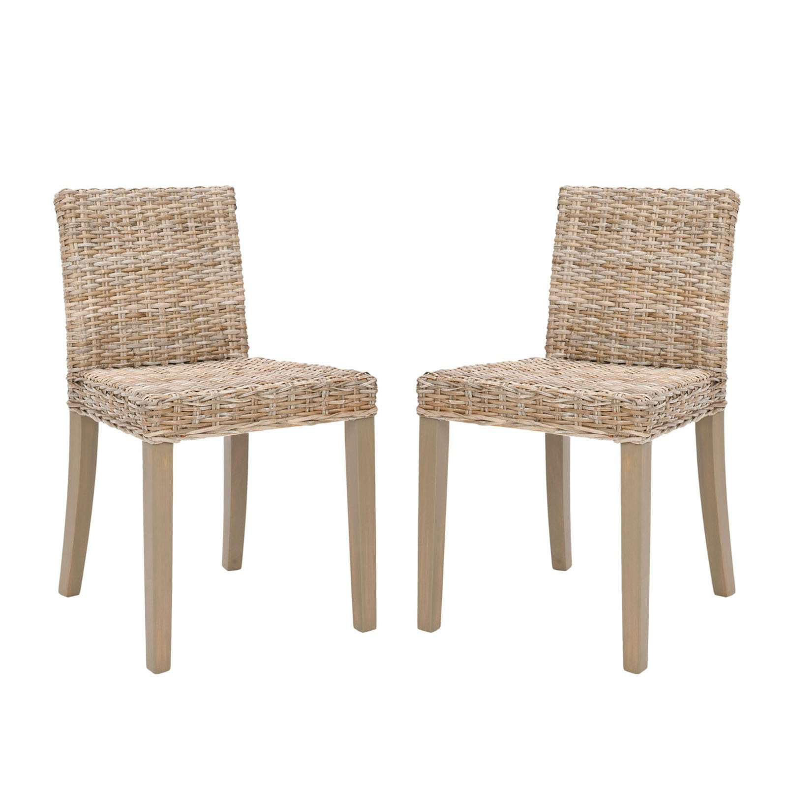Safavieh Charlotte Wicker Dining Side Chairs - Chic Gray - Set of 2