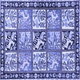 thumbnail image 1 of Ahgly Company Machine Washable Indoor Square Persian Blue Traditional Area Rugs, 5' Square, 1 of 4