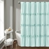 Lush Decor Darla Textured Polyester Shower Curtain, 72x72, Blue, Single