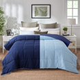 thumbnail image 1 of EVOLIVE All Season Pre Washed Soft Microfiber Down Alternative Reversible Comforter with Box Stitching (Navy/Light Blue, Full/Queen), 1 of 4