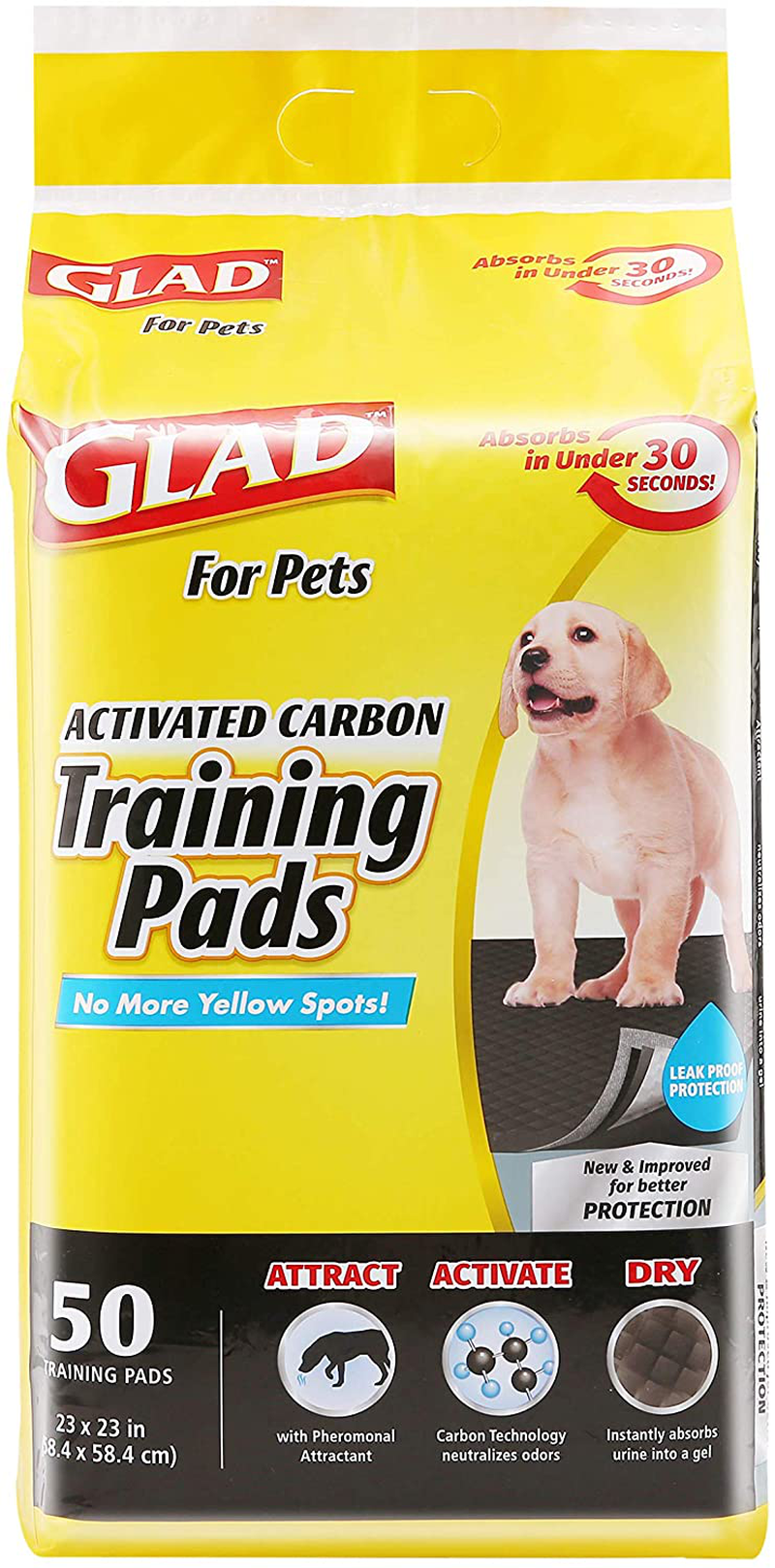 Glad for Pets Black Charcoal Puppy PadsNew & Improved Puppy Potty Training Pads That ABSORB