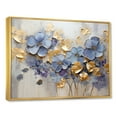 thumbnail image 2 of Designart "Exquisite Violets In Blue And Gold Hues I" Violets Floater Framed Canvas Wall Art, 2 of 5