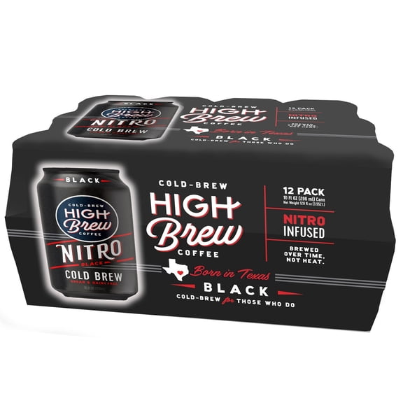 High Brew Coffee Nitro Black Cold Brew, 10 Fluid Ounce (Pack of 12)
