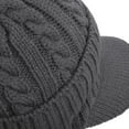 thumbnail image 5 of Janey&Rubbins Mens Winter Ear Flap Visor Beanie Knit Hat with Bill Fleece Lined Brimmed Cap (Gray), 5 of 8