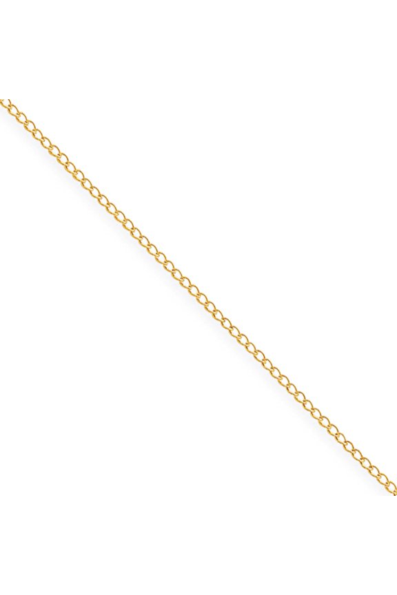 Sterling Silver Flash Gold-Plated Curb Chain (20 X 1) Made In United States qpe10g-20