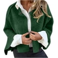 thumbnail image 2 of YUNAFFT Warm Wool-Blend Short Notch Lapel Cardigan Jacket for Women Casual Comfort Fit Button Front Outwear, 2 of 6