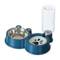 thumbnail image 2 of Comedero y bebedero para perros y gatos, doble cuenco antideslizante de acero inoxidable, cuencos desmontables para comida seca y húmeda, bandeja fácil de limpiar para alimentar a tu mascota, 2 of 6
