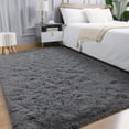 thumbnail image 2 of Nefoso Shag Area Rug, 8ft x 10ft Soft Fluffy Area Rugs for Living Room Bedroom Decor Carpet, Dark Gray, 2 of 10