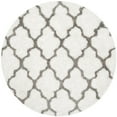 thumbnail image 6 of SAFAVIEH Barcelona Mira Geometric Shag Area Rug, Ivory/Silver, 5' x 5' Square, 6 of 8