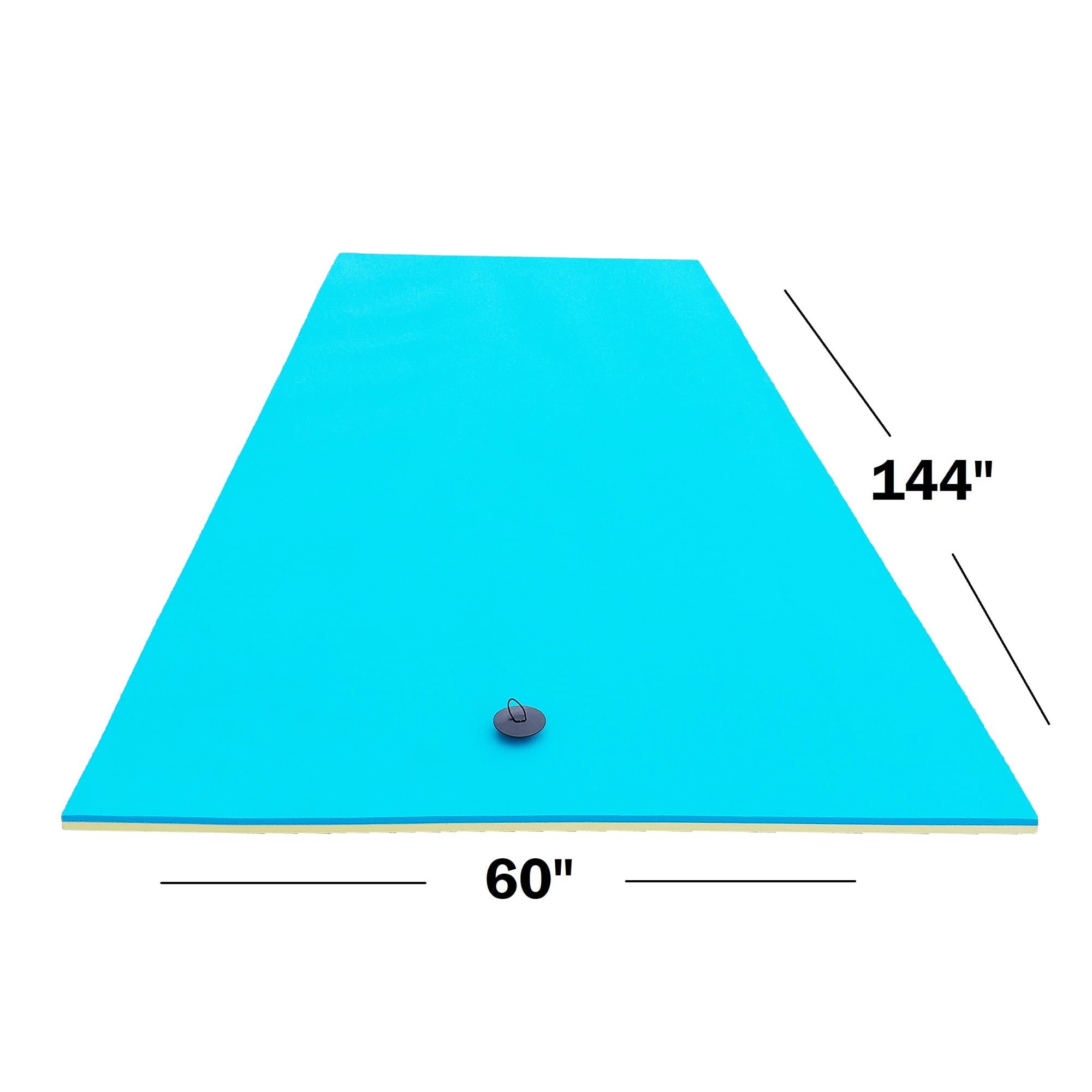 COMFY FLOATS Water Pad Pool & Lake Float - Oversized 144x60 Dense Foam Pad,  Yellow/Blue, 3-5 People, 650lb Capacity 