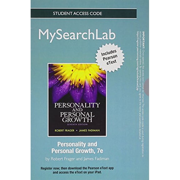 MyLab Search with Pearson eText -- Standalone Access Card -- for Personality and Personal Growth (7th Edition)
