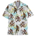 thumbnail image 2 of Mens Hawaiian Shirt Funny Button Spring Casual Short Sleeve Print Shirt Lightweight Turn Down Collar Top for Daily Outings Light Blue L, 2 of 4