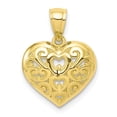thumbnail image 1 of 10k Diamond-Cut Heart Charm in 10k Yellow Gold, 1 of 3
