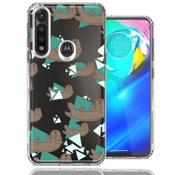 MUNDAZE For Motorola Moto G Power Cute Otter Design Double Layer Phone Case Cover