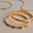 thumbnail image 3 of Trendy Round Circular Cuff Bangle Bracelets For Women Elegant Green White Color Zircon Inlaid Jewelry Noeud Armband Pulseiras, 3 of 4