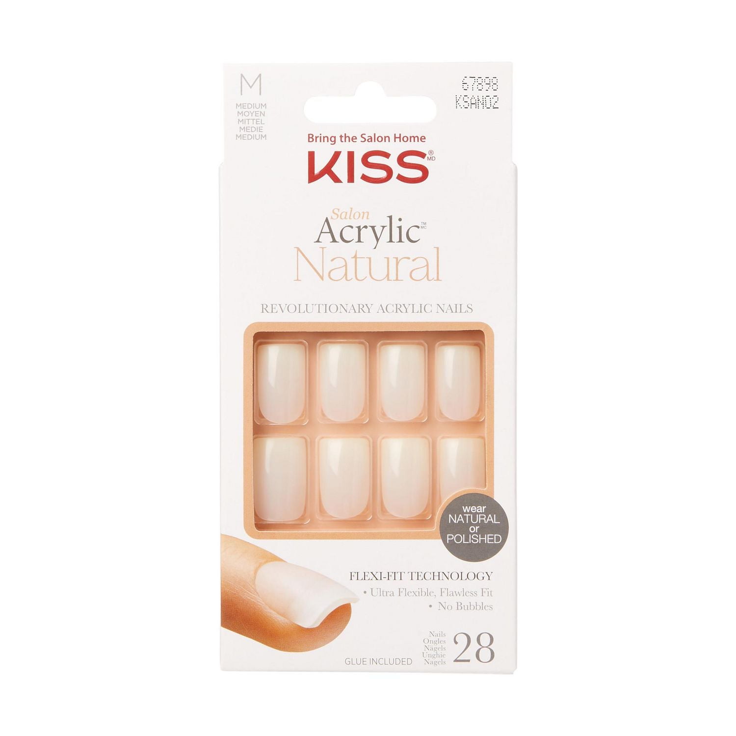 KISS Salon Acrylic - Fake Nails, 28 Count, Long