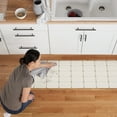 thumbnail image 5 of TOWN & COUNTRY BASICS Comfort Plus Windowpane Plaid Anti Fatigue Comfort Mat, Kitchen Runner Mat, Standing Desk Mat, Dorm Room Rug, Non-Slip Backing, Beige, 18"x55", 5 of 10