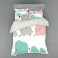 thumbnail image 2 of Ambesonne Cartoon Bedding Set 3 Pcs, Family Love Theme, Twin XL, Pale Pink Seafoam Grey, 2 of 3