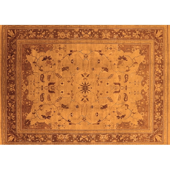 Ahgly Company Indoor Rectangle Oriental Orange Traditional Area Rugs, 4' x 6'