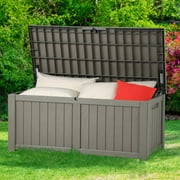 Dextrus 120 Gallon Outdoor Storage Deck Box Backyard Patio Big Container Box Weatherproof Large Garden Pool Organizer