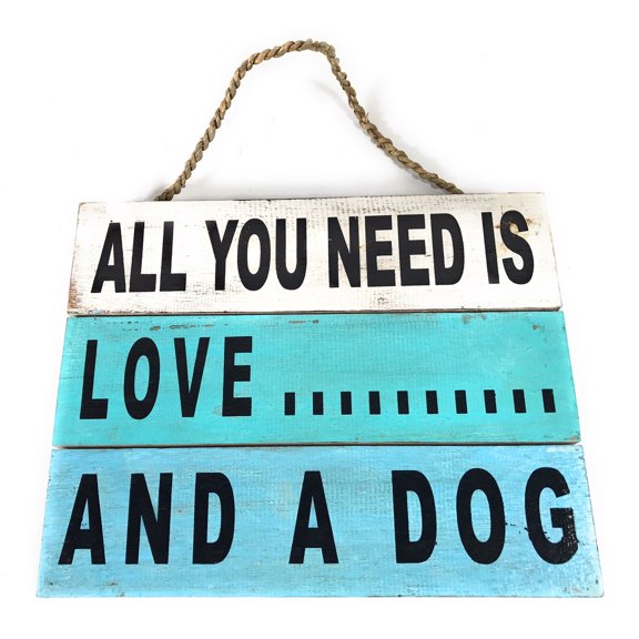 All You Need is Love... And A Dog Beach Sign on Wood Planks 12" X 9.5" | #nik3211