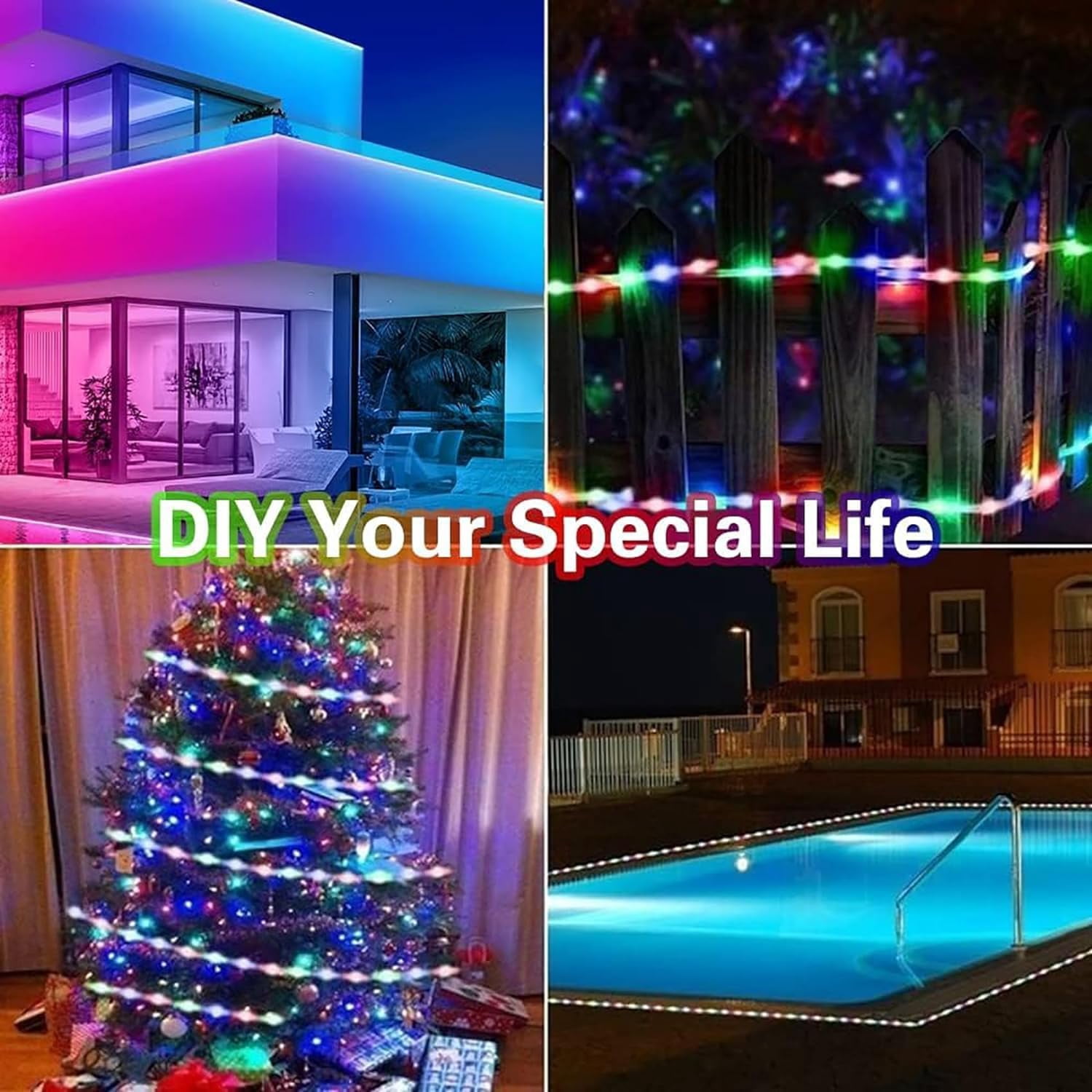 LED Strip Lights 2 M 120 LED Waterproof Flexible LED Strip Light Battery Powered Dimmable Cuttable Tape Lights Strip with Remote for Kitchen, Bedroom, Computer, TV, Birthday
