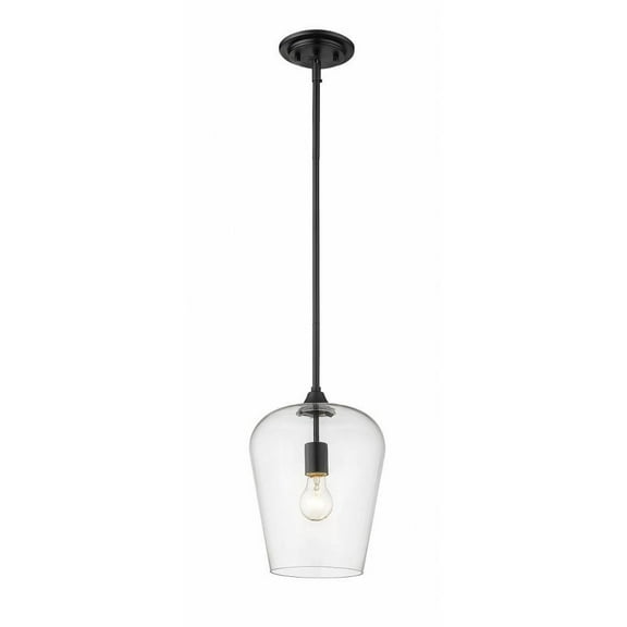 1 Light Pendant in Shabby Chic Style 9 inches Wide By 12.25 inches High-Matte Black Finish Bailey Street Home 372-Bel-4185920