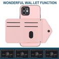 thumbnail image 3 of for iPhone 11 Slim Case with Card Holders and Strap for Women, iPhone 11 Phone Case Wallet PU Leather Kickstand RFID Blocking Flip Shockproof Wallet Case - Pink, 3 of 7