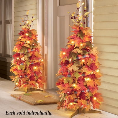 Beautiful Style,6 Pieces Village Autumn Maple Trees Artificial Maple Tree Tabletop Fall Fake Maple Tree for Thanksgiving Harvest Home Wedding Fall Party Decoration