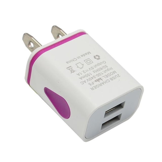 Langgg Chargeurs Muraux USB, Tête de Charge LED Universelle Haute Performance, Adaptateur d'Alimentation Résistant à l'Usure pour Bureau, Violet