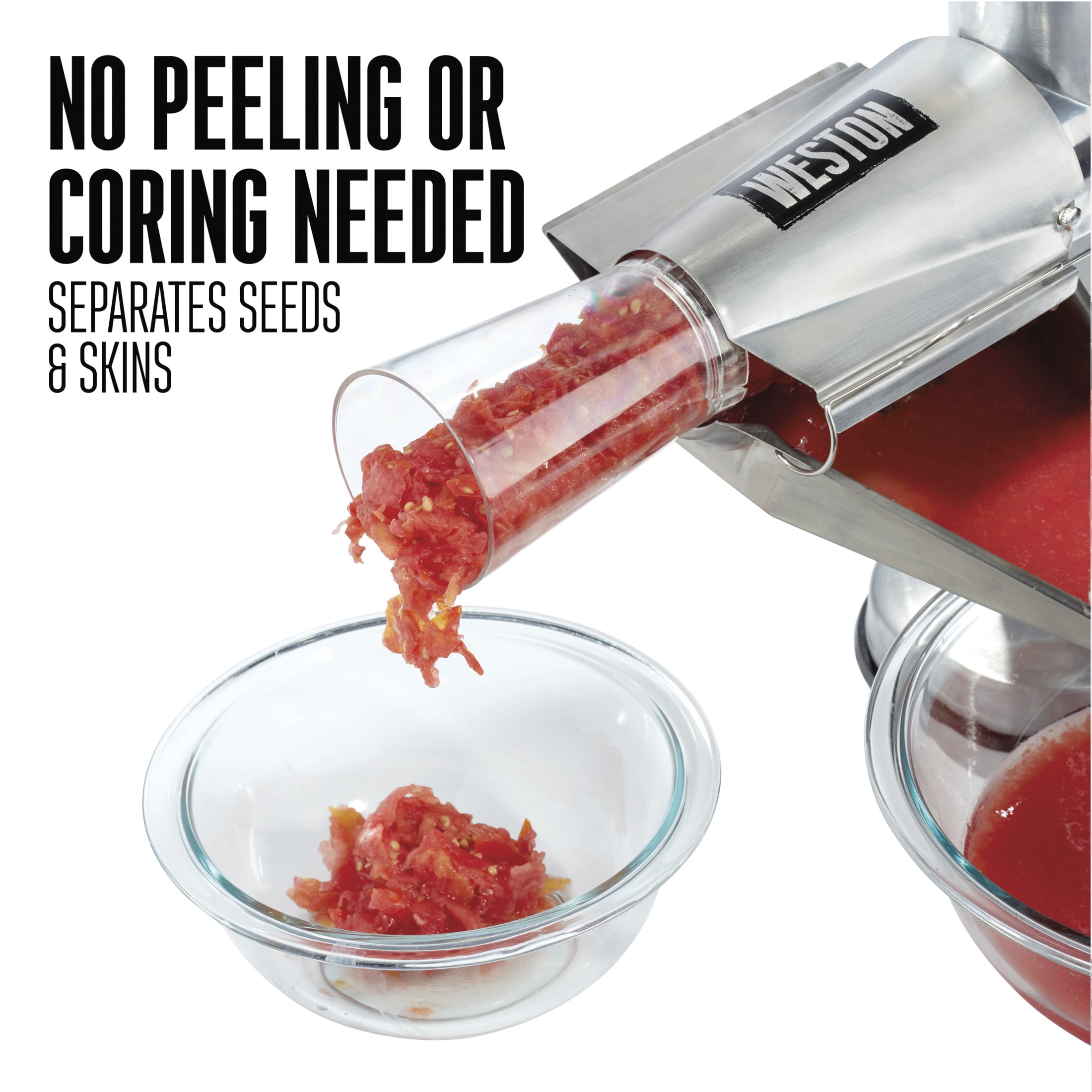 Weston Tomato Strainer, 1 Gallon Hopper, Stainless Steel