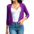 thumbnail image 6 of QINCAO Women's Cardigan Sweater Open Front Knit Coat Shrugs for Women,Purple-XL(16-18), 6 of 8