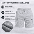 thumbnail image 2 of Yacht & Smith 6 Pack Men’s 5 Pocket Fleece Cargo Shorts, Cotton, Drawstring, Bulk Athletic Lounge Shorts, Heather Grey, Size 2X-Large, 2 of 8
