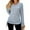 Light Blue, variant on TAGOLD Womens 3/4 Long Sleeve Summer Tops, Women's Autumn/Winter Solid Color Long Sleeve V-Neck Draw-Pleated Loose T-Shirt Top Long Sleeve Crew-Neck Top/Shirt